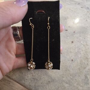 Gold Crystal Drop Earrings